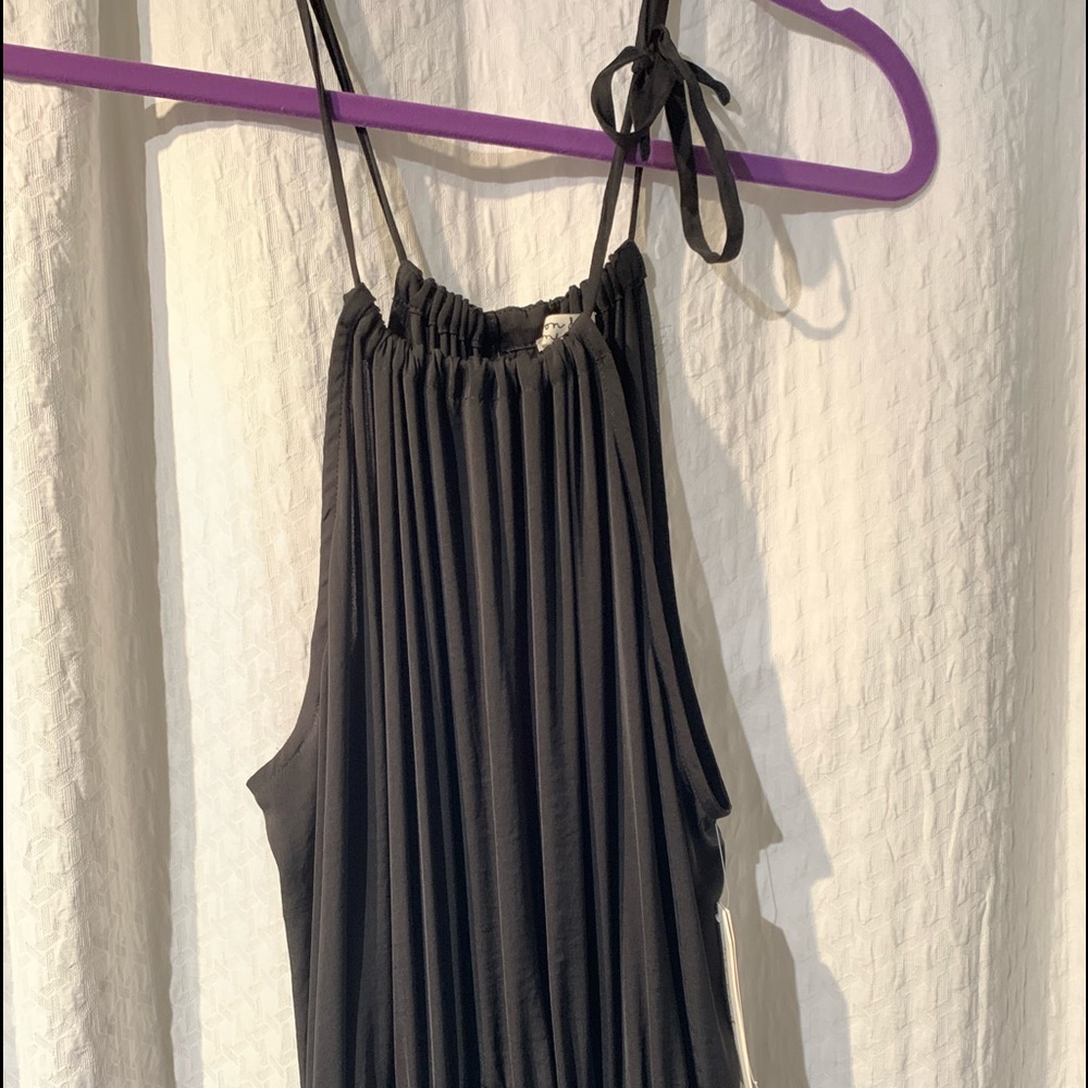 Beautiful Black maxi dress. One side tie up spaghetti strap